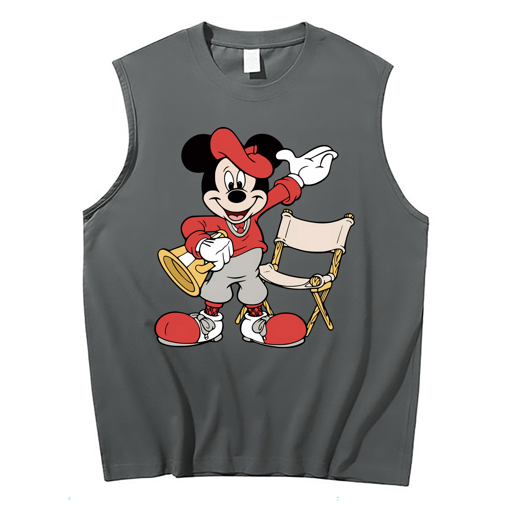 ミッキーマウス Mickey Mouse コットン100％タンクトップ（フロントプリント）